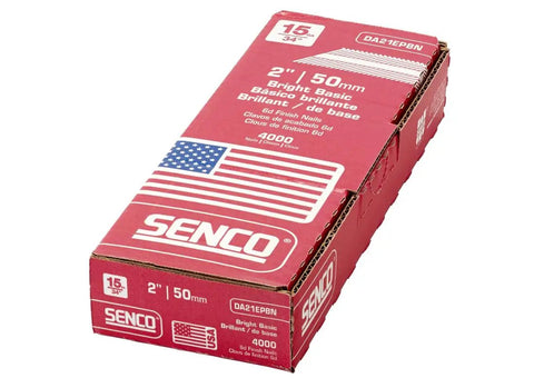 2 Inch 15 Gauge Finish Nail For 34 Degree Angled Nailing, Bright Finish, 4000 Count Pack, Pro Grade Finish, Heavy Duty, Fits Serco SFN40 SFN28 Dewalt D51275K Porter Cable DA250A Serco Finish Pro 35 Accused A250FN, Fewer Jams