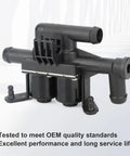 OEM Grade Heater Control Valve Water Flow Regulator Fits BMW F01 F02 F10 5 7 Series, black plastic construction.