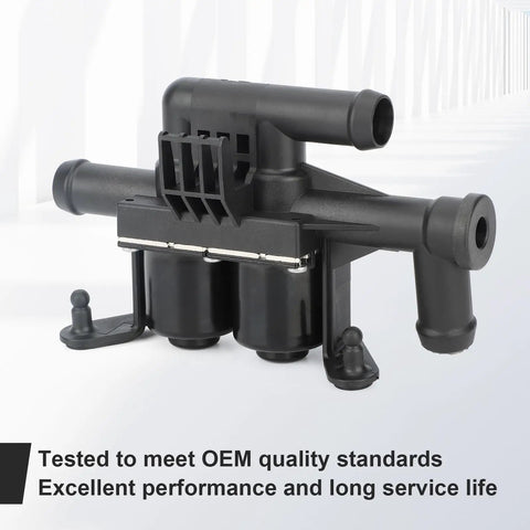 OEM Grade Heater Control Valve Water Flow Regulator Fits BMW F01 F02 F10 5 7 Series, black plastic construction.