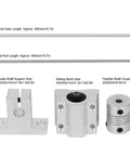 400 Millimeter T8 Lead Screw Kit With Optical Axes Lead Screw Nut Sliding Block Coupling Pillow Block Bearing For 3D Printer