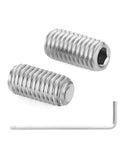 Two Internal Hex Socket Set Screws M3 X 6mm 304 Stainless Steel Flat Point Grub Screws with hex key for Auto Repair Machinery and DIY Projects