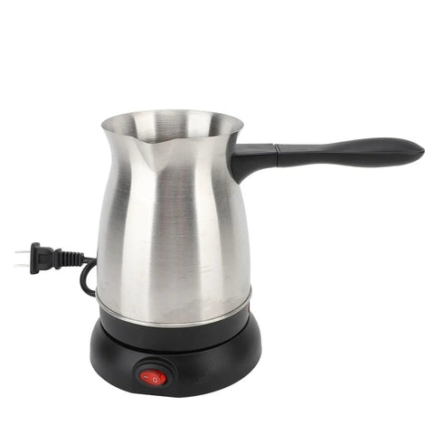 600W Stainless Steel Turkish Coffee Maker Kettle With Ergonomic Handle All In One Electric Tea And Milk Heater, Even Heating.