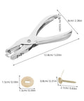All In One Paper Fastener Kit With Hole Punch Tool And Golden Brads For Crafts, Scrapbooking, And Card Making, 100 Pcs Metal Fasteners, Smooth Paper Piercing, Easy Setup silver hole punch tool with golden brass brads, 12.8cm