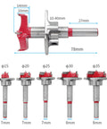 Drill bit set, 5‑pc tungsten carbide hinge jig bits, adjustable 15–35 mm for wood, Amazon brand