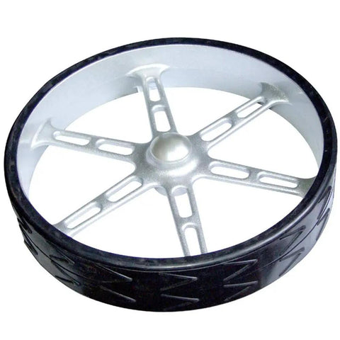 Hella Lightweight Golf Cart Featuring A Slick Three Wheel Swivel Design With Toughest Stainless Steel Frame For Effortless Course Cruising And Badass Fitness Gear Lugging - single black wheel with silver spokes