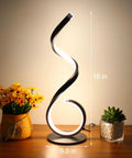 Spiral LED Table Lamp 10W With 3 Color Temperatures Dimmable Nightstand Desk Light For Living Room Bedroom Office Black Modern Design