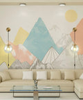Mid Century Modern Globe Wall Sconce Set Of Two Plug In Brushed Brass Gold Finish With Clear Bubble Glass Balls above a sofa