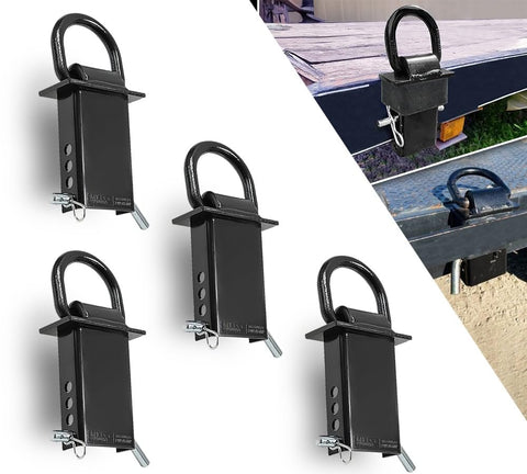 4 Pack 5 Eighths Inch Stake Pocket D Rings For Trailers And Flatbeds Heavy Duty Adjustable Tie Down Anchors with hitch pin