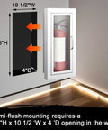 2 Pack Semi Recessed Fire Extinguisher Cabinet, Heavy Duty Steel Wall Mount With Magnetic Door And Acrylic Window, installed view