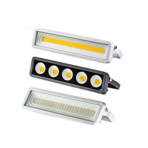 JUDYSSY 220 Led Flood Llight 50W Ip65 Waterproof Landscape Outdoor Housing Garden Lighting Wall Lamp Reflector Project Floodlight for Court,Garden,Warehouse,Cold Whitew, three types of LED flood lights