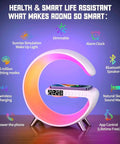 Bluetooth Speaker Lamp With Wireless Charger And App Control, RGB Night Light, Alarm Clock, White Desk Lamp features