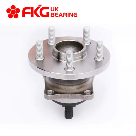 Front view of Rear Wheel Bearing Hub Assembly Set For Toyota Corolla 2009 To 2016, Pontiac Vibe 2009 To 2010, Toyota Matrix 2009 To 2014 FWD 1.8L 5 Lug Pair Durable OEM Grade Replacement For Smooth Ride And Long Lasting Performance