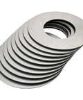 Ten Piece Bucket Pin Shim Kit For Excavators And Skid Steers, Fits 30 To 120 mm Pin Diameter, 1 2 3 5 mm Thick Shims, Tightens Loose Joints, Keeps Dust Out, Extends Grease Intervals, Beefed-Up Steel Construction stacked steel shims