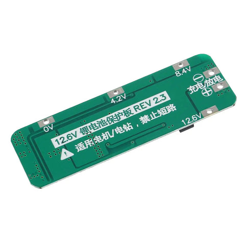 6 Pack Heavy Duty 3S 20A BMS Battery Management System For 18650 Li Ion Cells 12.6V circuit board with voltage labels and connections.