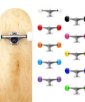 Skateboard deck with multiple color options for 5.0 Skateboard Trucks Silver Kit With 52mm Wheels Abec 7 Bearings 1 Inch Hardware