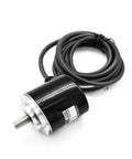 Single Turn Absolute Rotary Encoder 360P R with cable, durable black casing, ideal for CNC machines and industrial automation control.