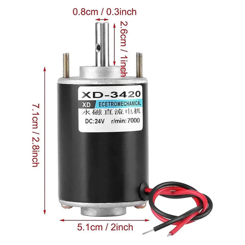 High Torque DC Gear Motor 12V 24V 3500-7000 RPM 30W Reversing Wiring Worm Drive