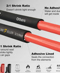 Red Heat Shrink Tubing 3 to 1 Ratio 9.5mm 20ft Dual Wall With Adhesive Liner Marine Grade Waterproof comparison with others