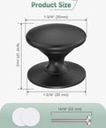 2 Pack Adhesive Drawer Knobs For Cabinets Black Rust Resistant Aluminum Alloy Stick On Pull Handles With Smooth Rounded Grip No Drill Needed Easy Install Strong Hold Modern Kitchen And Furniture Upgrade, 30x25mm