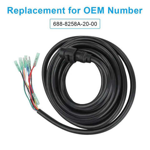 Cable Main Wire Harness For Yamaha Outboard Motor Remote Control Box 10 Pin 16.4 Feet Marine Electrical Harness Replacement For 688-8258A-20-00 Durable PVC Rubber Construction coiled view