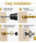 Easy installation steps of Heavy Duty Hinge Repair Screw Kit With 6 By 14 Mm Expansion Anchors For Stripped Holes Secure Cabinet And Door