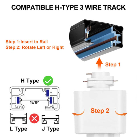 Installation guide for 10W H Track LED Heads with 90+ CRI Dimmable Halo Style Linear Track Lighting for Art and Retail Displays Dope Accent