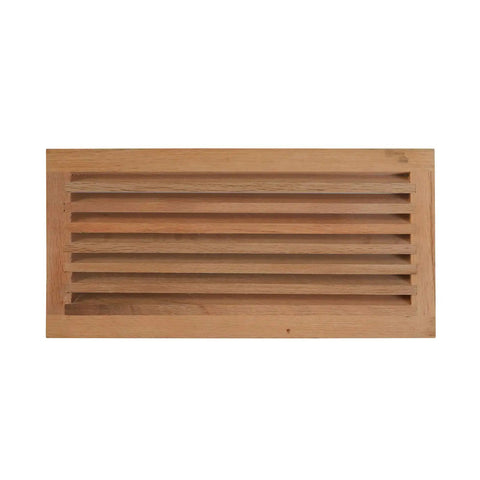 8x16 Inch Red Oak Hardwood Register Cold Air Return Wall Vent Unfinished Solid Wood HVAC Duct Grille With Rustic Natural Look