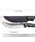 Full Tang Fixed Blade Knife With Two Tone Black And White Blade, Custom Laser Engraving, Nylon Sheath Included shown with measurements