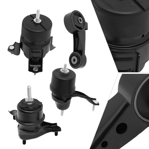 Lexus ES300 Engine Mount Kit 2002 2003 With Transmission Mount And Torque Strut Replacement 4 Piece Set For Smoother Quieter Ride And Better Vibration Control. Black engine mounts set