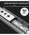 Smooth As Butter Bottom Mounted Drawer Slides Heavy Duty Stainless Steel close-up of solid steel ball for smooth operation.