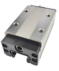 Close-up of SHS55R SHS55LR Linear Block Guide, heavy-duty component for CNC, showing four mounting holes and precision design.