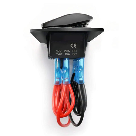 Side view of 8 Gang Waterproof Rocker Switch Panel with Blue LED Backlight for 12V and 24V Boats Cars Trucks Marine RVs and Trailers
