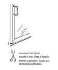 Illustration of cutting Vinyl Shower Door Bottom Sweep, 37 Inch By 1 Inch Strip, Clear Replacement Seal for precise fit.