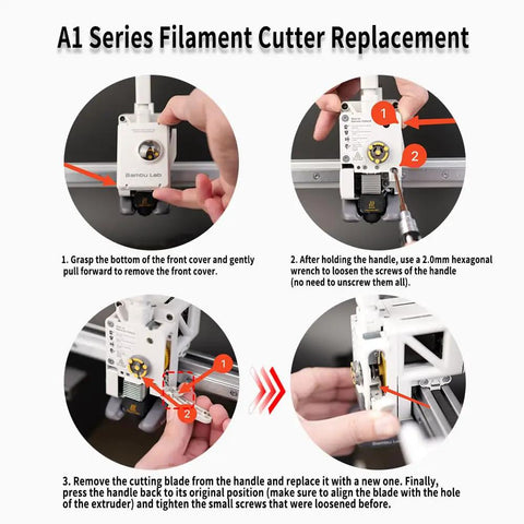 Heavy Duty Replacement Filament Cutter Blades For Bambu Lab 3D Printers 3 Pack Original Design Built Different With Hardcore Durability For Flawless Prints