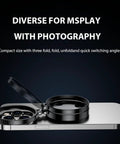 Magnetic CPL Filter For iPhone With Quick Mount 52mm Polarizing Phone Lens for iPhone 12 to 17 shown folded on iPhone.