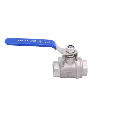 Heavy Duty Stainless Steel Ball Valve 304 Half Inch NPT For Water Oil And Gas With Blue Vinyl Insulated Locking Handles