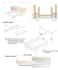 Diagram showing installation of Beefy Cold Rolled Steel Drawer Slide Kit 25 Cm Cabinet Track Rail in a drawer setup