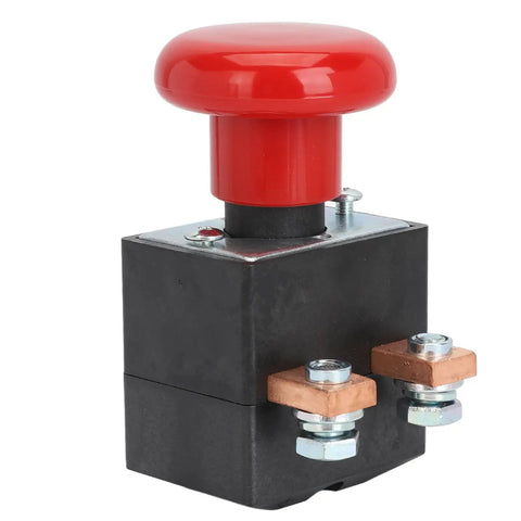 Must Have Emergency Push Button Switch For Electric Stackers And Forklift Pallets With Fast Power Cutoff Latching Design, red button.