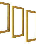Badass Heavy Duty Floating Shelf Bracket With Wall Or Ceiling Mount, Sturdy Metal Hanging Shelf Support for Kitchen Farmhouse Living Room and Bar Decor, No Plank Included - set of three gold brackets