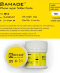 Flux Solder Paste For Mobile Phone Repair Sn63 Pd37 Alloy With Silver Content 50g Amaoe M13 packaging with product details