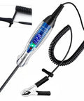 Heavy Duty Automotive Test Light With 3 To 60V DC LED Digital Voltmeter, Rugged Voltage Tester Electric Probe Pen For Fuses, Batteries, And Polarity, Handy DIY And Professional Tech Tool, coiled lead and clamp