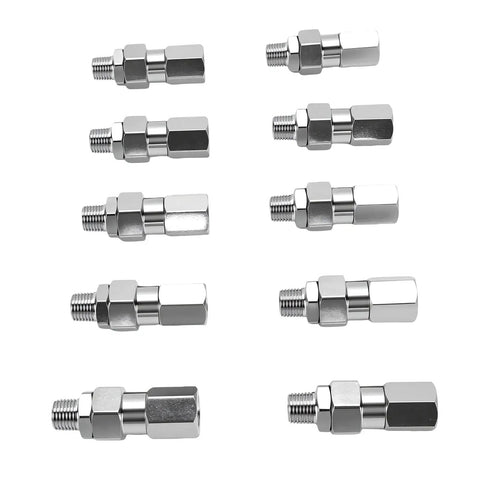 Killer Deal 10 Pack Hydraulic Hose Fittings Quarter Inch NPTF Male Crimp Connectors For Quarter Inch ID Hose Lines Leak Proof Seal Works Flawless On Truck Car Equipment High Quality Steel Easy Install Fix Any Job, 1/4 inch steel fittings