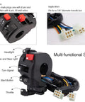 Multi-functional switch of All In One GY6 Wiring Harness Kit For 50Cc To 125Cc Engines with labeled connections and plugs