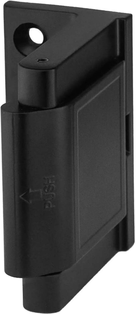 Iron black Door Lock Reinforcer for In Swinging Doors, privacy latch, heavy duty home security lock, anti kick protection, side view