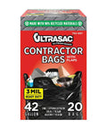 42 Gallon Beefy Heavy Duty Trash Bags With Flap Ties 3 Mil Thick Black Industrial Garbage Bags For Construction And Commercial Jobs box