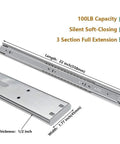 Heavy Duty Full Extension Drawer Slides 22 Inch Pair With Soft Close Side Mount Detachable Quick Release Latches detail view