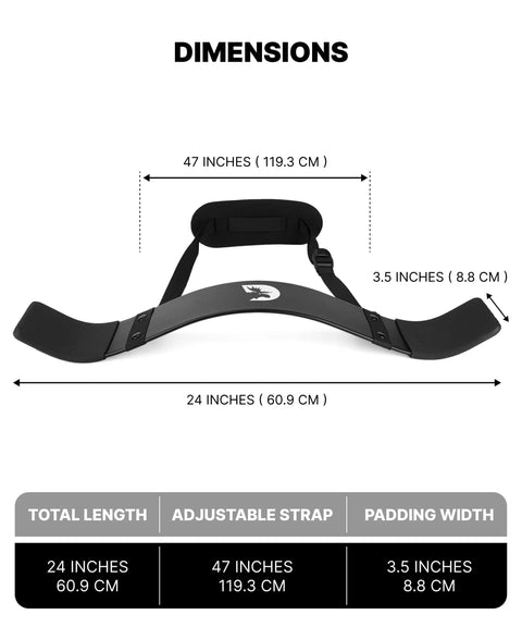 Arm Blaster For Biceps And Triceps, Deep Isolation Built For Serious Bodybuilding Gains, showing dimensions and neoprene padding