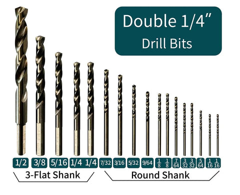 Beast Heavy Duty Cobalt Drill Bit Set 1/16 To 1/2 Inch, 17 Piece M35 High Speed Steel Twist Bits displayed in size order.