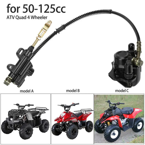 Rear Brake Master Cylinder Caliper Assembly Ride Ready Fits 50cc 70cc 90cc 110cc 125cc ATVs Quad Bikes And Mini Motors With Wide Compatibility