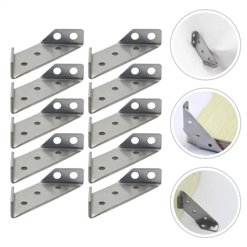 Beefy Heavy Duty Trapezoid Angle Brackets Set Of 10 For Furniture Reinforcement Stainless Steel Corner Braces To Strengthen Joints And Shelves